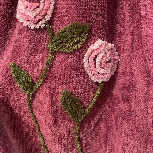 Pink Floral chenille Women's Robe - Picture 2 of 6